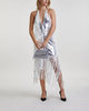 ROTATE Birger Christensen Klänning Sequins Mini Fringe Vit 34