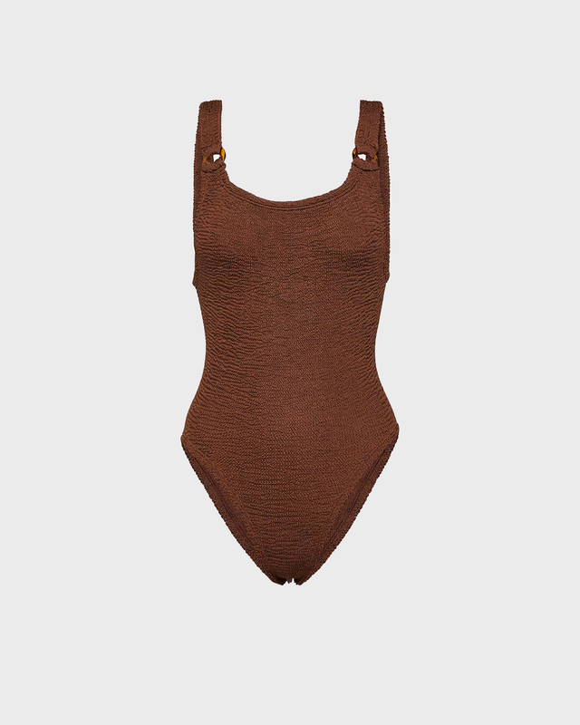 Hunza G Swimsuit Domino Chocolate ONESIZE