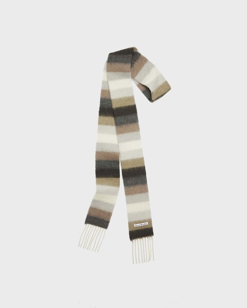 Scarf Woll-Apaca Fringe  Olivgrön ONESIZE 1