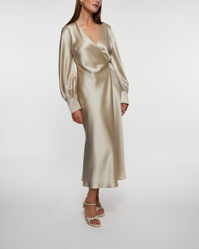 Wakakuu Icons Klänning Morino Wrap  Beige S