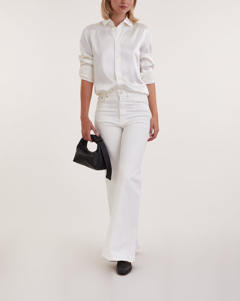 Skjorta Long Sleeve Button Front Creme 1