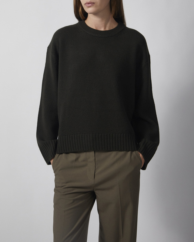 Wakakuu Icons Striktrøje Cashmere Wool R-neck Dark Green L