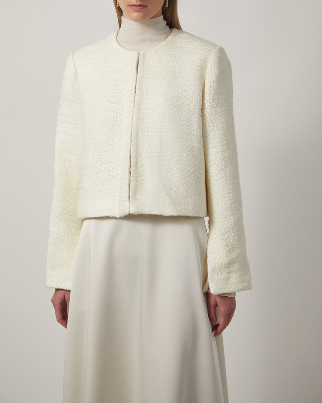 Malina Blazer Ruthie Cropped Boucle Vanilla XS
