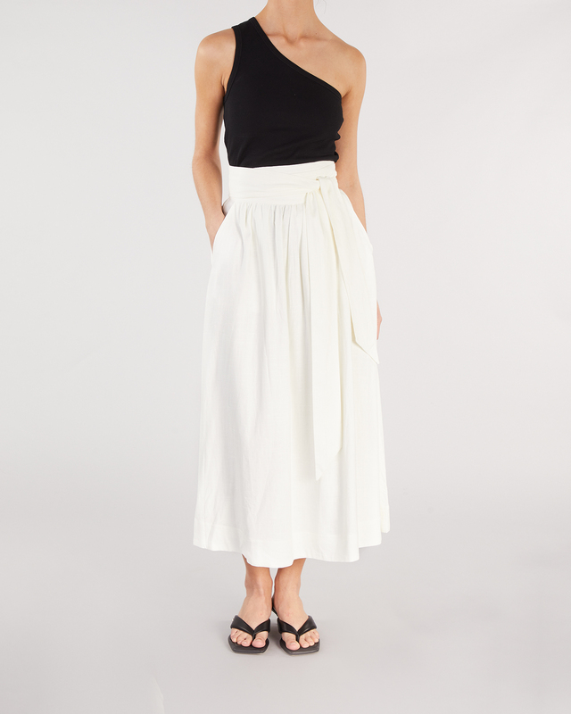 Wakakuu Icons Skirt Linen Wrap White L