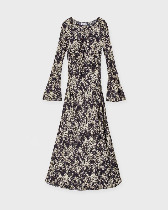 Ganni Dress Printed Satin Multicolor 42