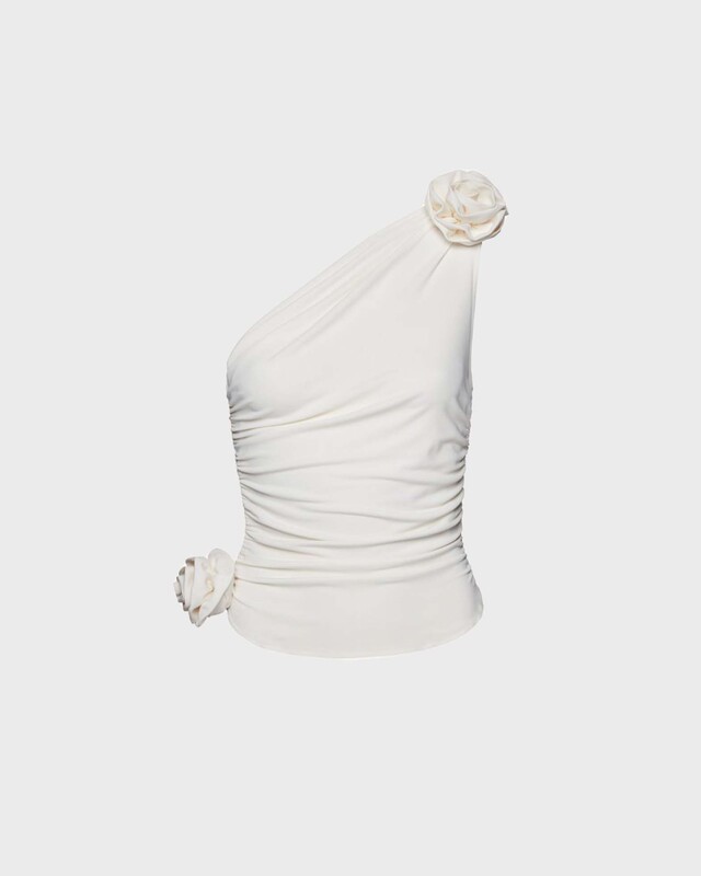 Magda Butrym Topp One Shoulder T-Shirt  Creme FR 40 (EUR 38)