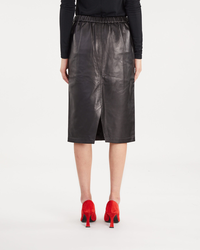 Teurn Studios Skirt Leather Pencil Black 36