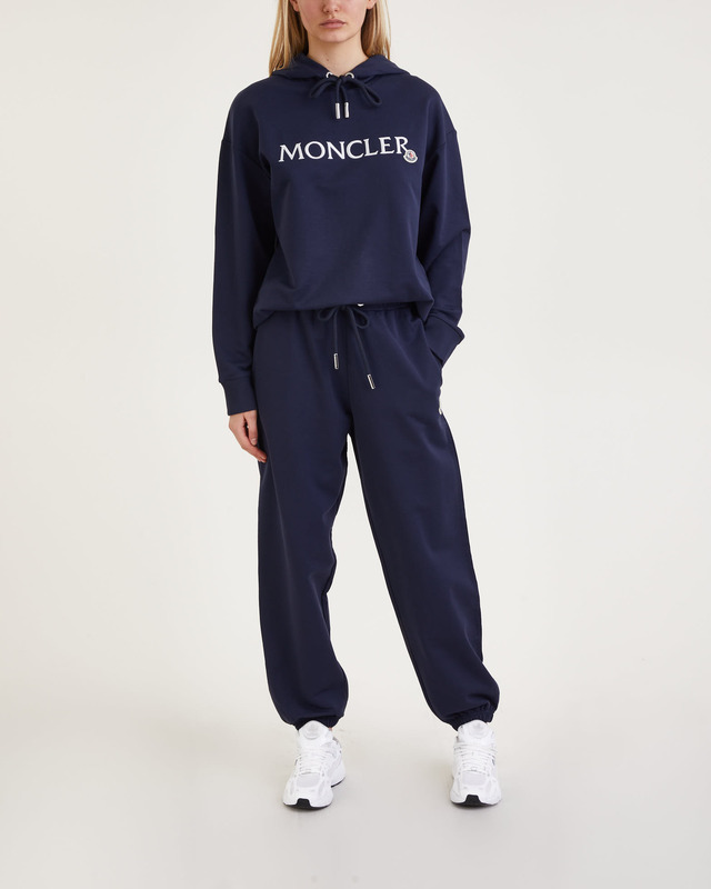 Moncler Classic Hoodie Logo Mörkblå XL