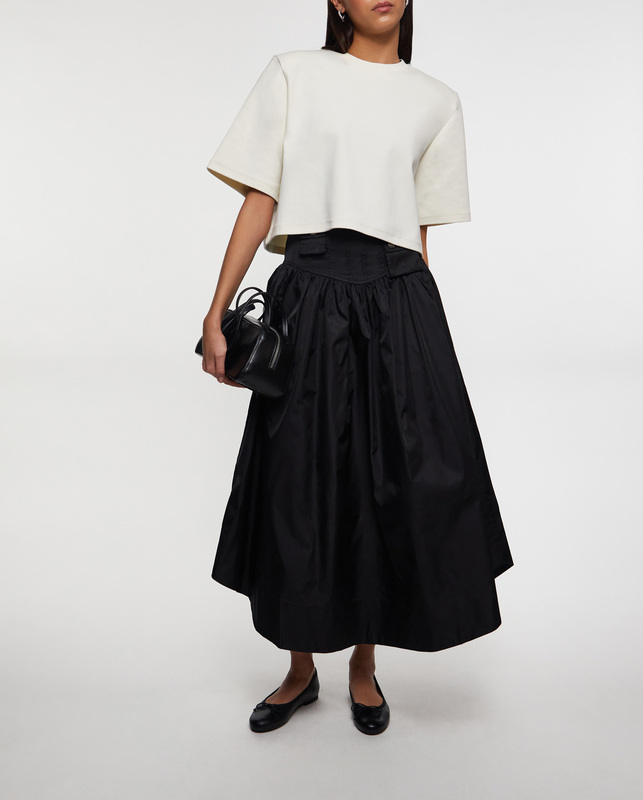 Ganni Skirt Duchesse Nylon Long Pocket Black 34