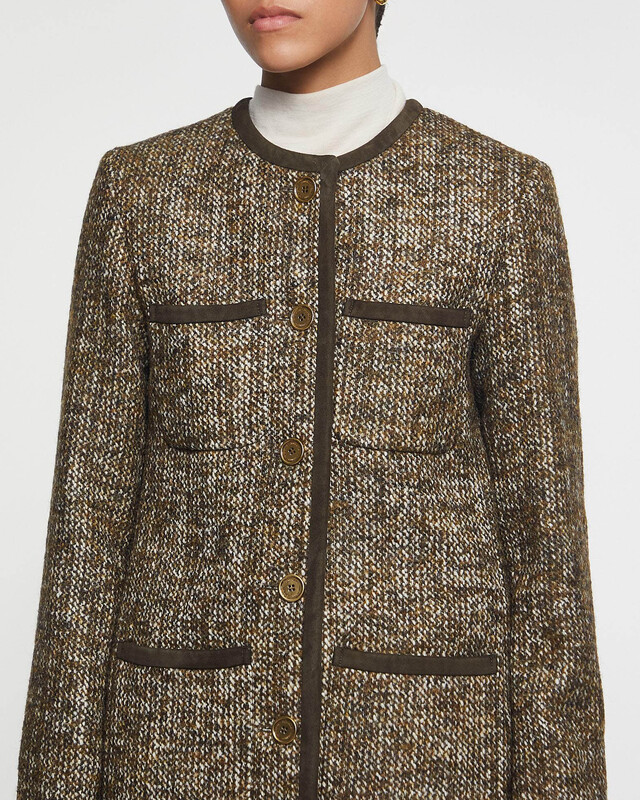 Golden Goose Deluxe Brand Jacka Journey Long Boxy Tweed Brun IT 44 (EUR 38)