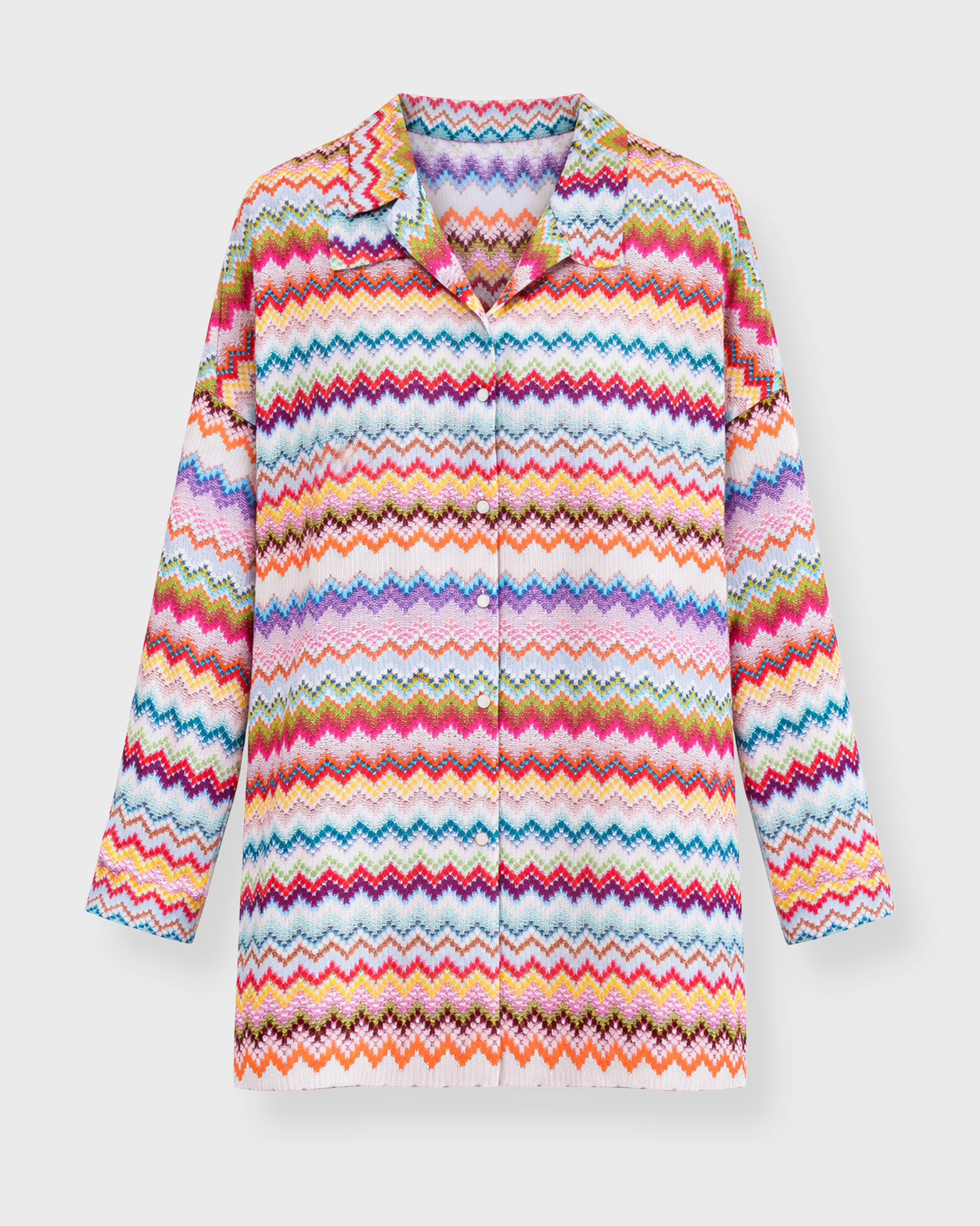 Missoni Women's Multicolor Shirt Chevron-Patterned From M