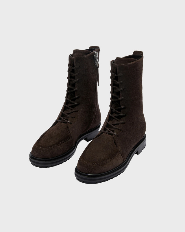 Aeyde Ankle Boot Tate Cow Suede Leather Dark brown EUR 41