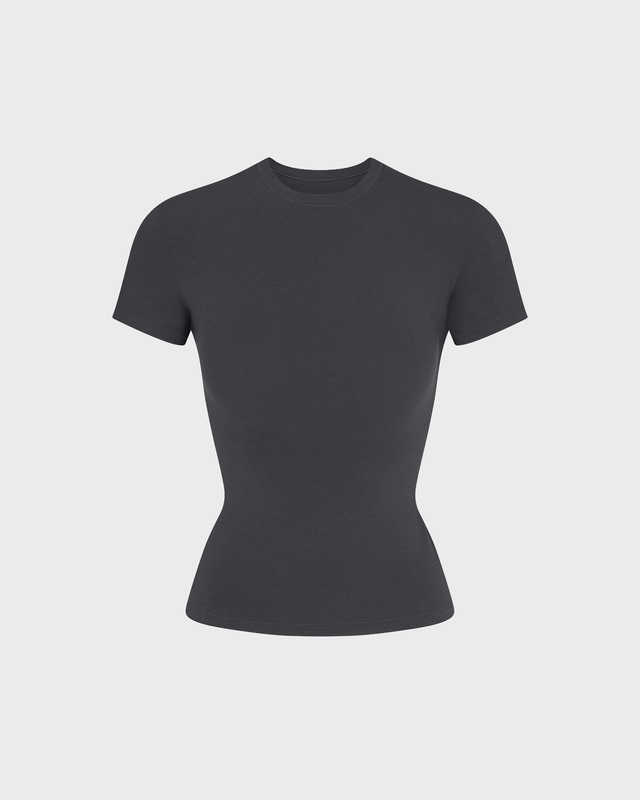 Skims T-shirt Cotton Jersey Soot XXS