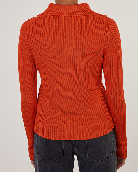 Topp Ribbed Collared Rosa 2