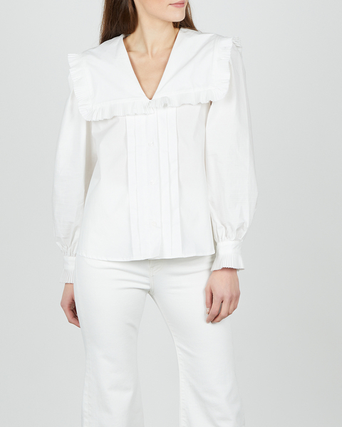 Blouse Charlie Cotton Pleated  White 1