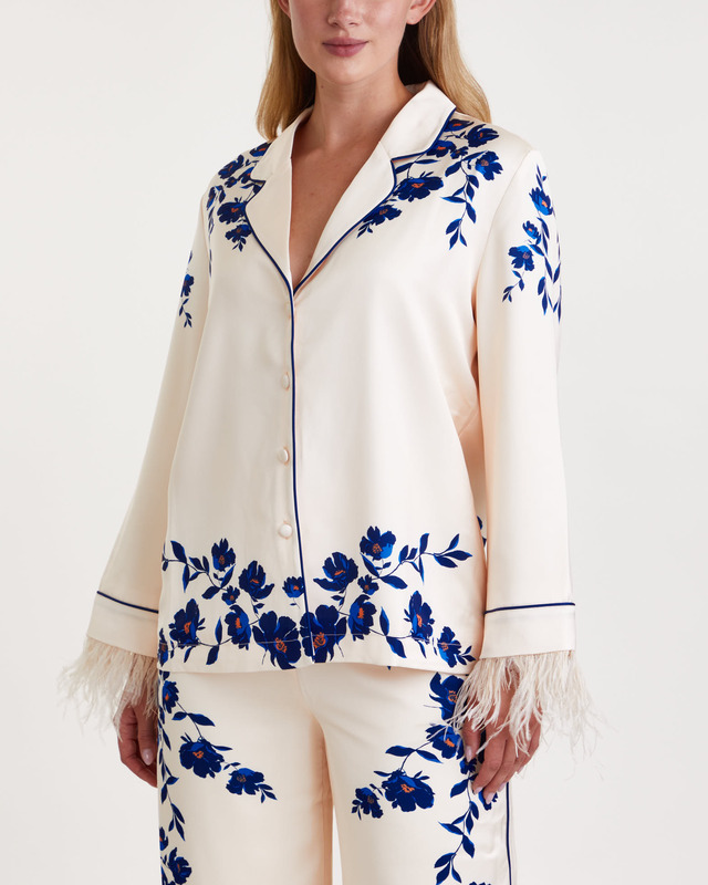 Malina Skjorta Samara feather Vit/blå XS