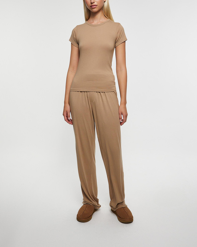 Éterne T-Shirt Fitted Crewneck Short Sleeve Taupe XS