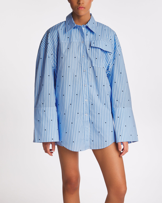 ROTATE Birger Christensen Shirt Oversized Blue 34