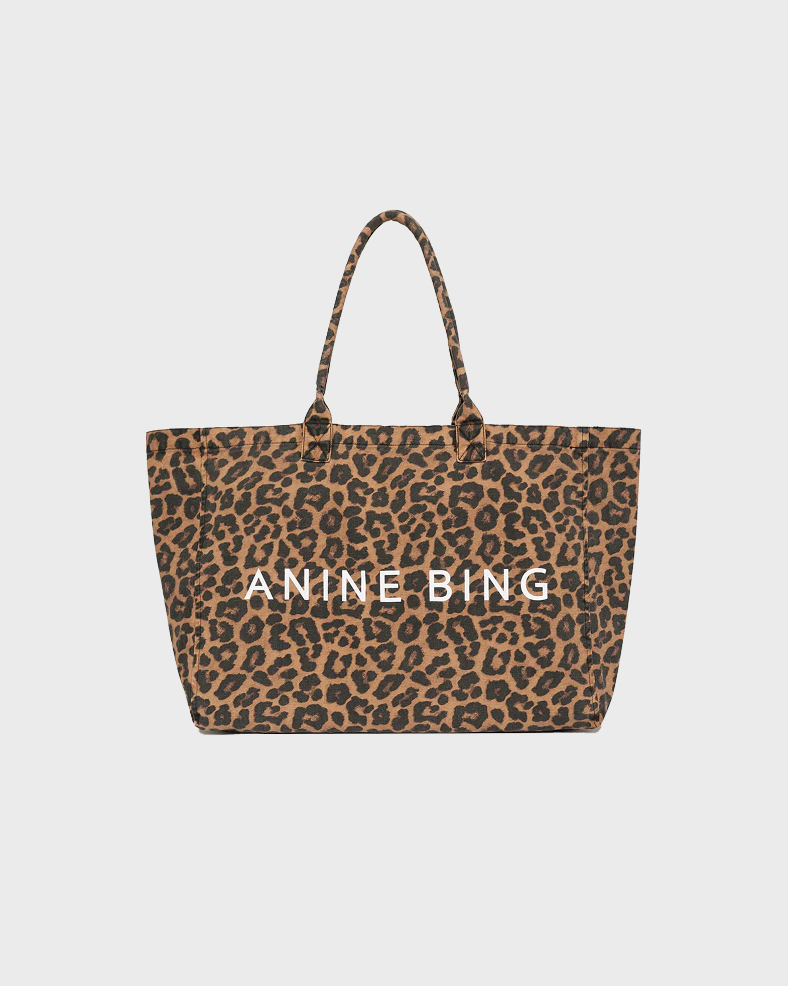 Anine Bing Leo Canvas Tote In Brown