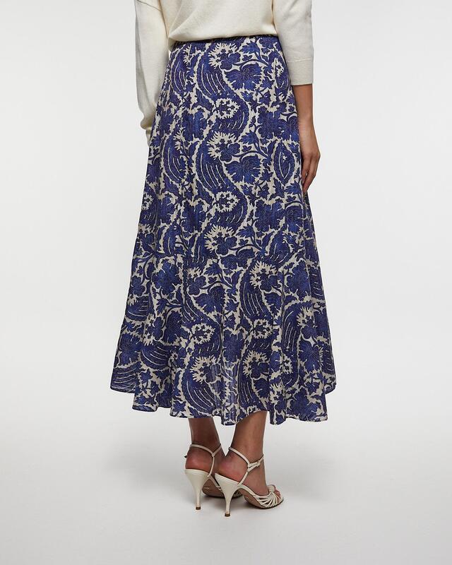 Ulla Johnson Skirt Sabina Faux Wrap  Blue US 10 (EUR 42)