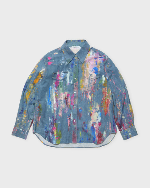 Skjorta Button Up Painted Denim Blå 1