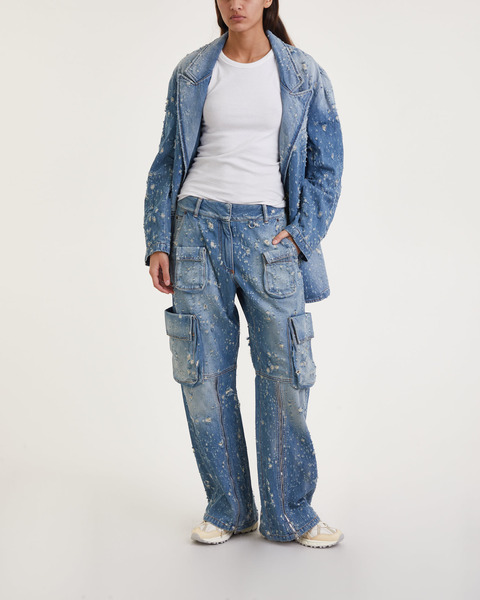 Jeans Distressed Cargo Mid blue  1