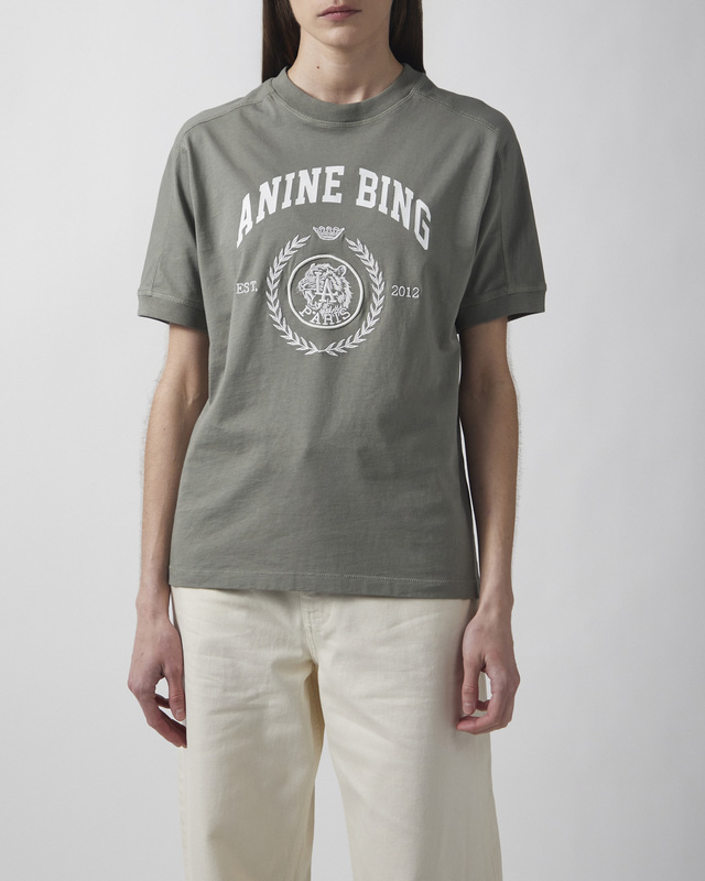 Anine Bing T-skjorte Jaylin Collegiate Sage L