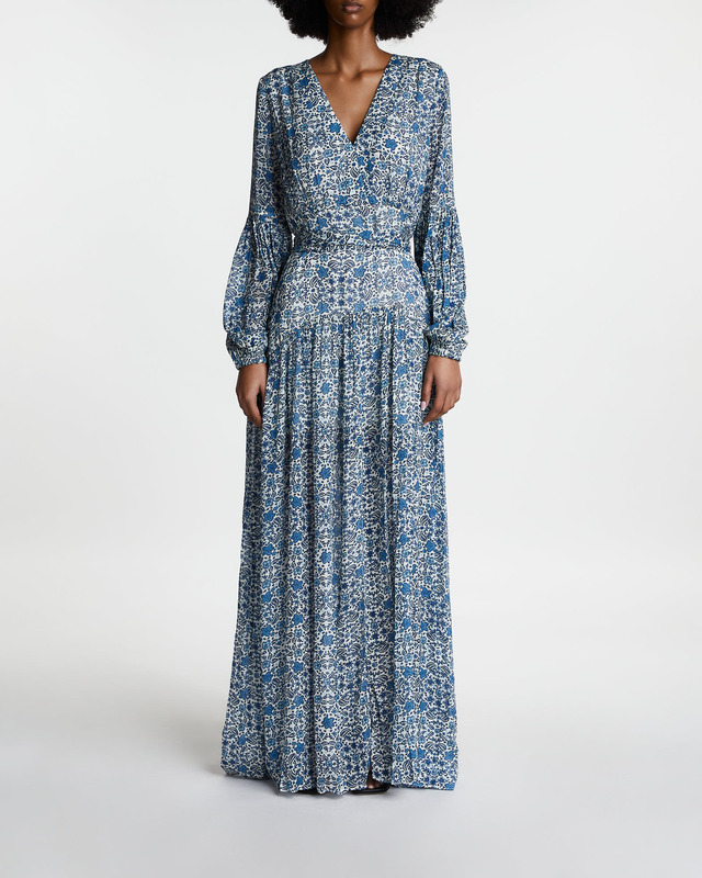 Malina Dress Alicia Long Sleeve Maxi Blå XL