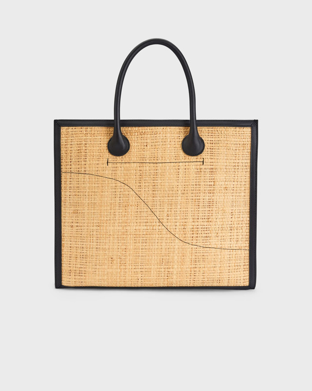 ATP Atelier Bag Alfano Raffia Vacchetta Svart/beige  ONESIZE