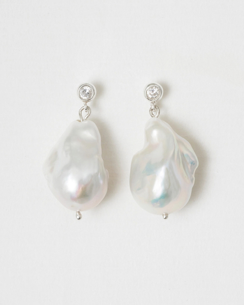 Giant pearl earrings Silver ONESIZE 1