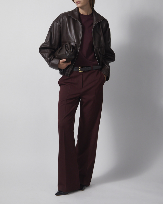 Wakakuu Icons Jacka Leather Funnel Neck Dark Brown S