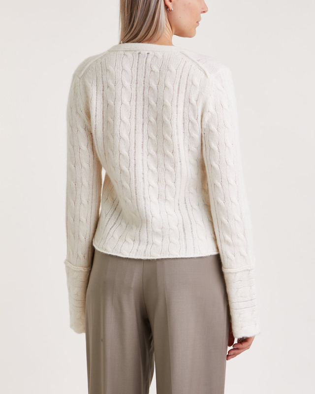 Dagmar Kofta Cable Knit Vit S