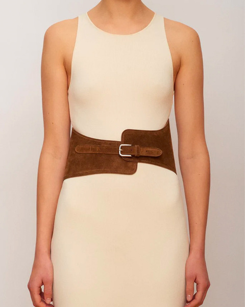 Skärp Flow Corset Suede Mushroom Brun ONESIZE 2