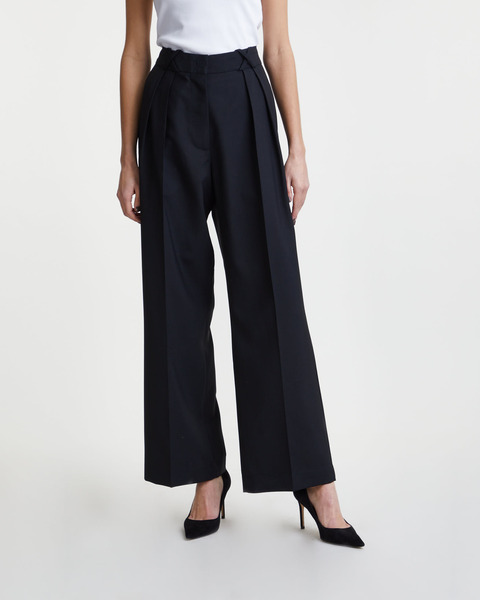Trousers Wide Leg Tailored Black 2