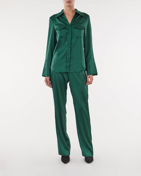 Trousers Maria Satin Grön 2