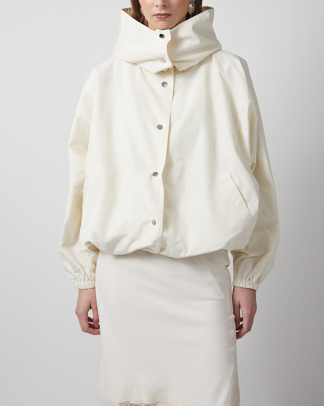 RÓHE Jacket Volume Silk-Blend Creme XS
