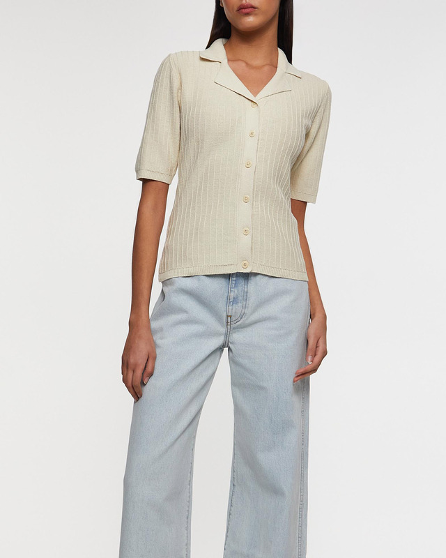 Filippa K Cardigan Shortsleeve Collar Cream S