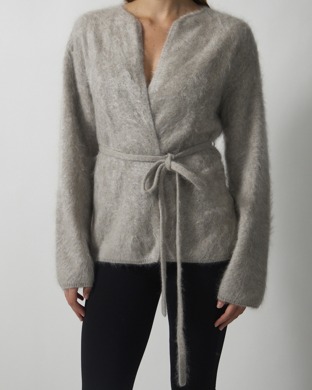 Soft Goat Cardigan Brushed Greige S