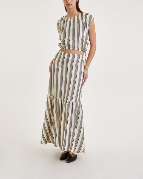 Skirt Fitted Cotton Vit/svart 1