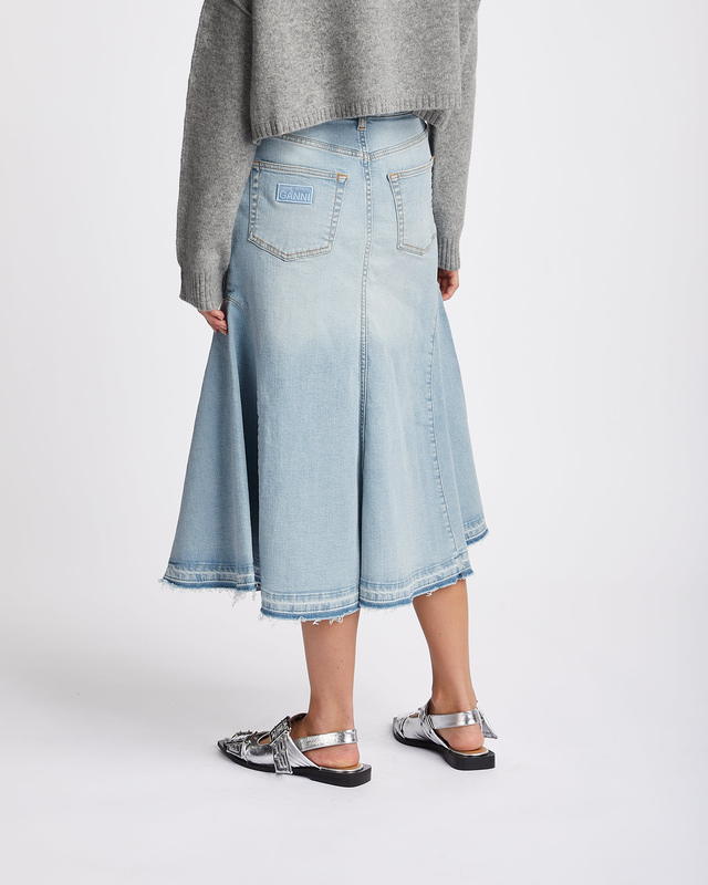 Ganni Skirt Tint Denim Midi Mid blue  42