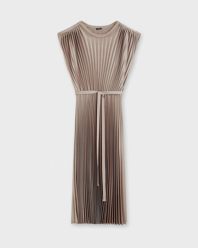JOSEPH Dress Volta Knit Weave Plissé Beige/brun 40