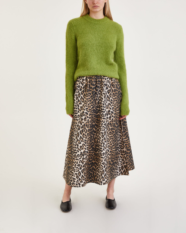 Ganni Skirt Printed Cotton Elasticated  Leopard 34