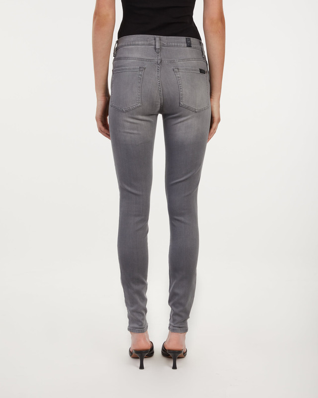 7 For All Mankind Jeans HW Skinny Slim Illusion Luxe Bliss Grey 27