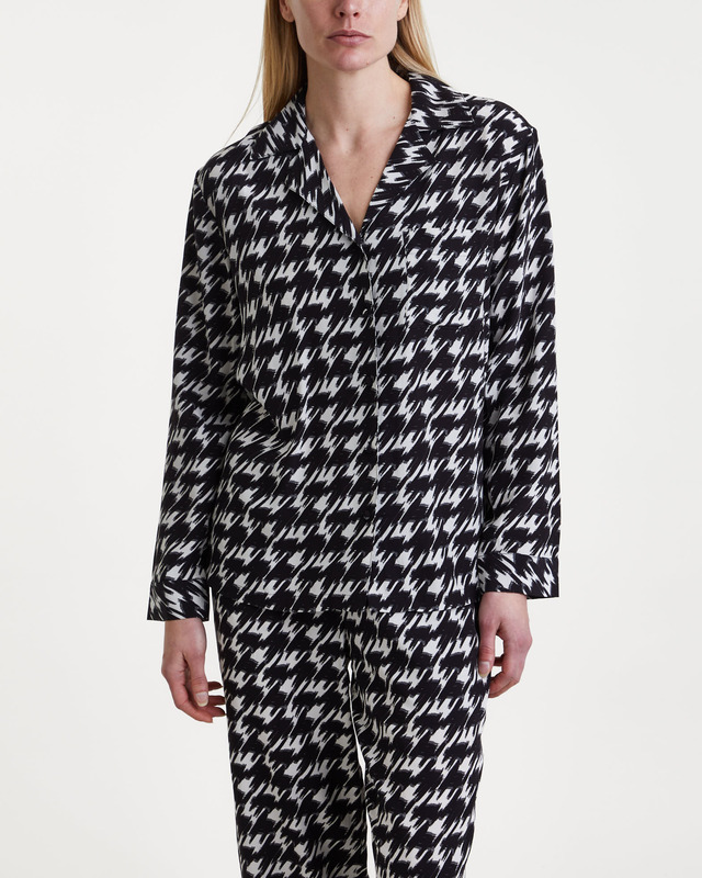 Anine Bing Shirt Aiden Svart/creme L