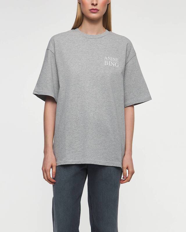 ANINE BING T-Shirt Myers Serif NY Grey melange L