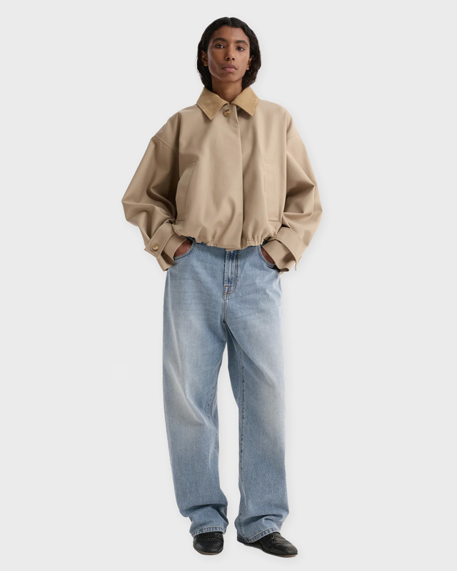 RÓHE Jacka Suede Collar Blouson Sand 34