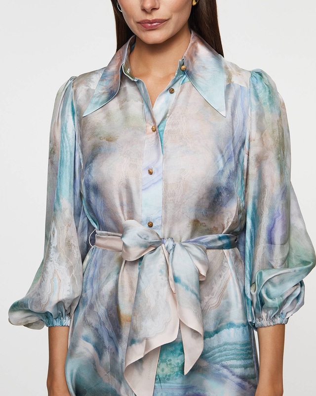 Zimmermann Klänning Illuminate Midi Tunic Blå 1 (S-M)