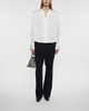 Vince Blouse Placed Smocked Long Sleeve Offwhite S