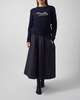 Moncler Skirt Midi Drawstring  Navy L