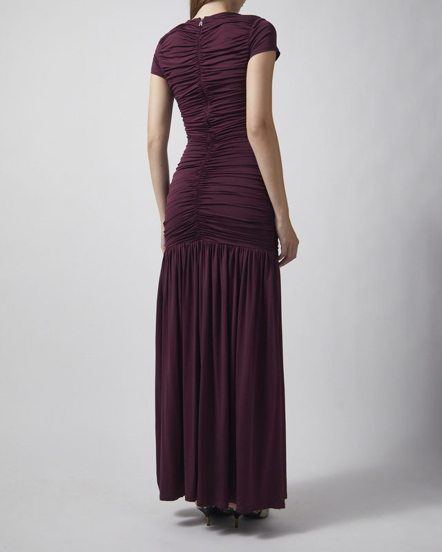 ROTATE  Kjole Gathered Maxi Burgundy 40